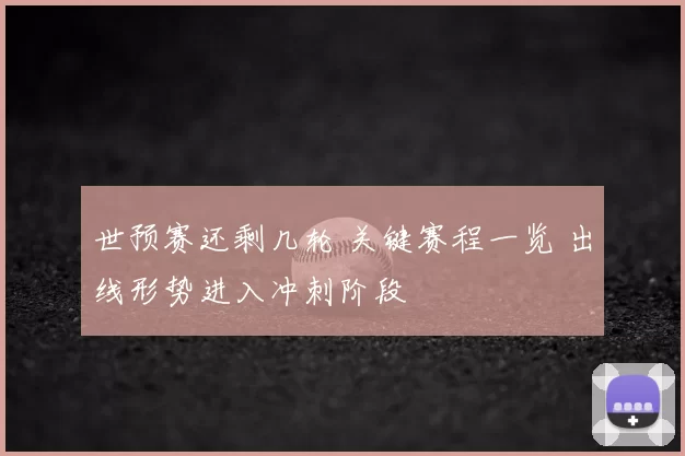 世预赛还剩几轮 关键赛程一览 出线形势进入冲刺阶段